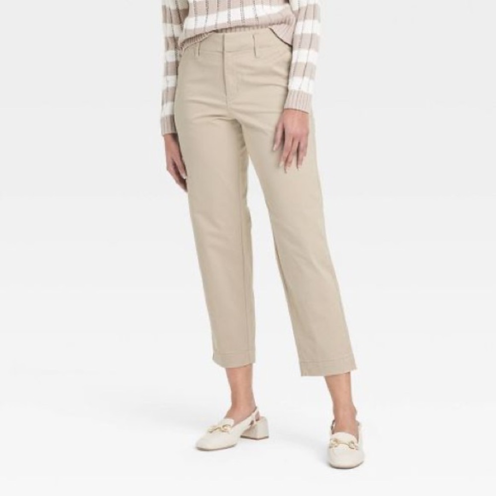 Size 10 A New Day Women’s High Rose Tapered Ankle Chino Pants